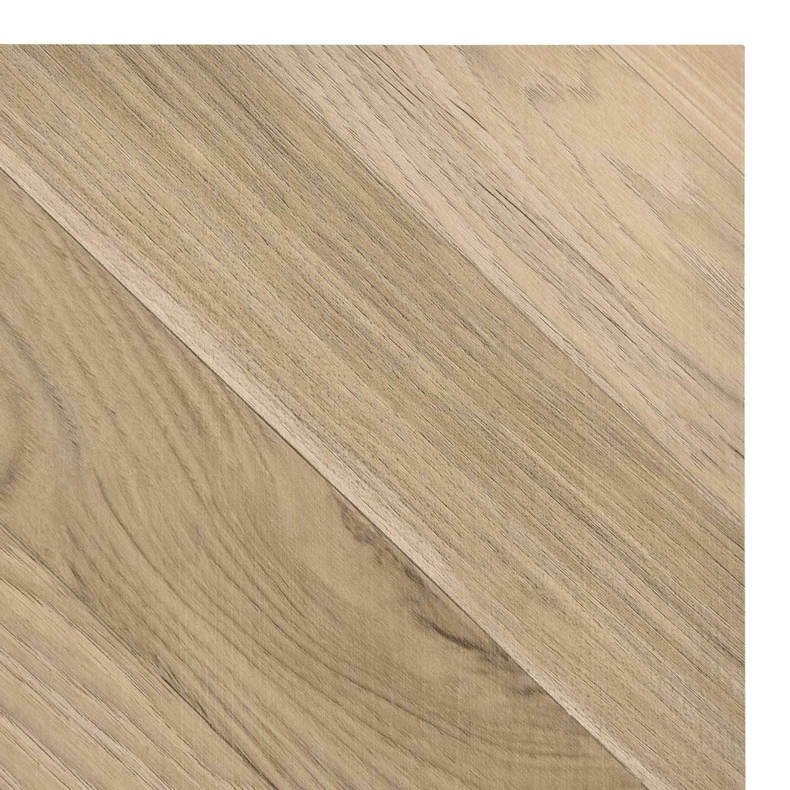 Lot de 55 dalles de sol autocollantes en PVC de 5,11 m², marron, pour l'intérieur, rectangulaires avec bords lisses, installation facile à faire soi-même, surface facile d'entretien pour les espaces