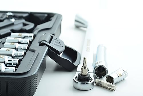 Miniatura 5 de Omega Pro Juego de llaves de vaso y llave de 1/2 pulgada con trinquete flexible, 34 piezas en estuche moldeado para una fácil organización