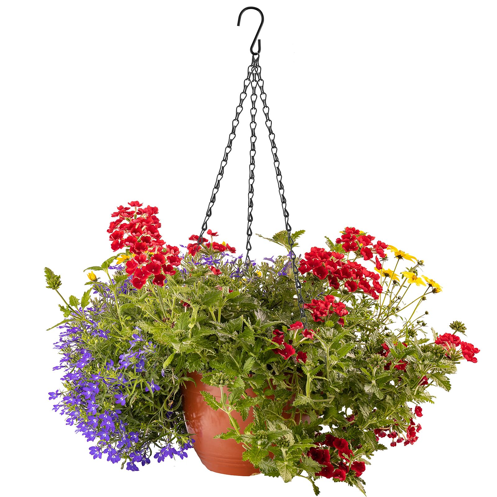 2 szt., 40 cm, czarny, wiszący łańcuch do kosza z haczykami, wiszący łańcuszek na rośliny, doniczka na rośliny, zamienny łańcuszek, wieszaki metalowe, wymienne wieszaki na rośliny do sadzarek, ozdoby,