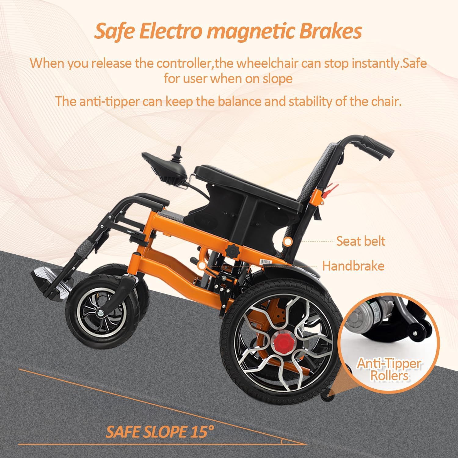 Sedia a rotelle elettrica per adulti, pieghevole, per tutti i terreni, resistente, motorizzata, portatile, a lungo raggio, supporto 150 kg, per anziani