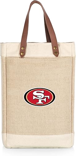 Miniatura 9 de PICNIC TIME NFL Pinot - Jute 2 Bottle Insulated Wine Bag - Wine Tote Bag - Wine Gift Bag, (Beige)