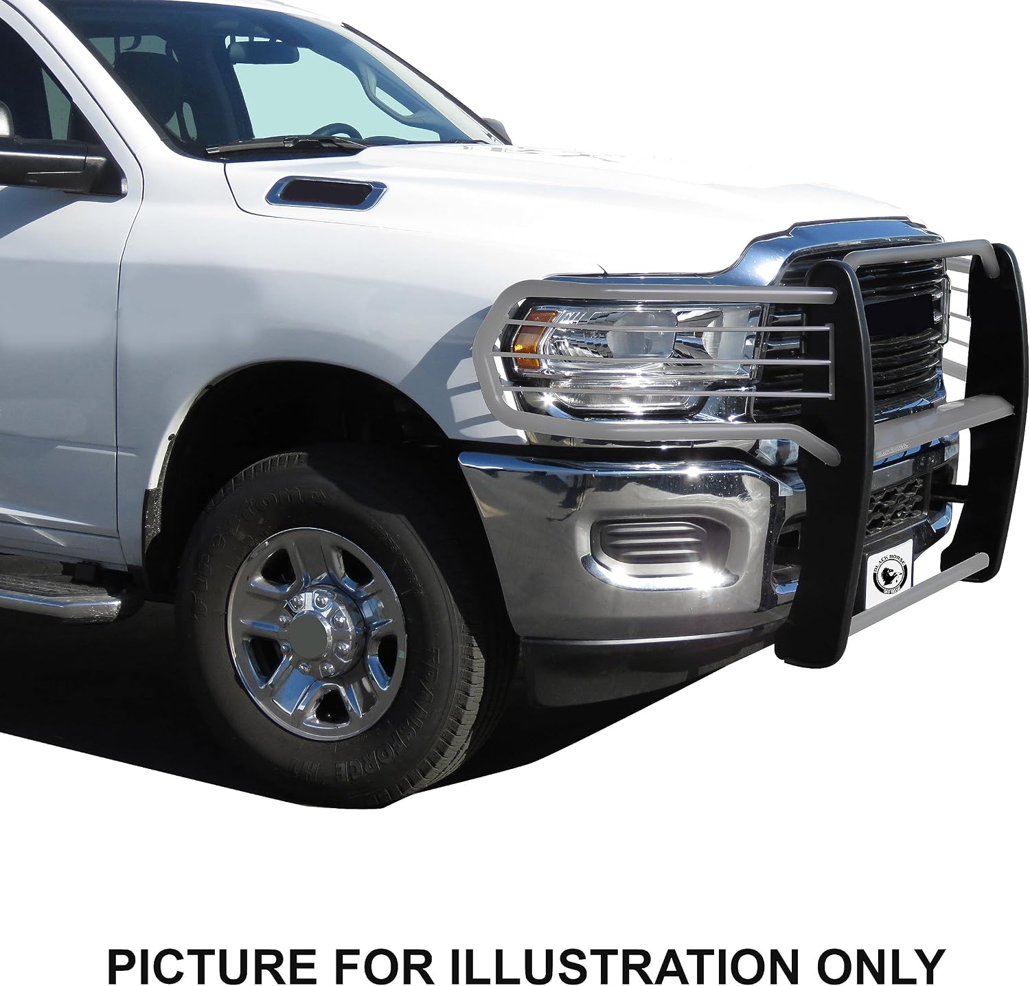 Black Horse Grille Brush Bumper Guard Modular SS Compatible with 2019-2024 Ram 2500|2019-2024 Ram 3500 (Excl. Power Wagon Trim)-17DG113MSS