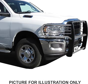 Black Horse Grille Brush Bumper Guard Modular SS Compatible with 2019-2024 Ram 2500|2019-2024 Ram 3500 (Excl. Power Wagon Trim)-17DG113MSS