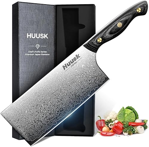 Miniatura 17 de Huusk - Cuchillo Kiritsuke japonés, cuchillo Gyuto, cuchillos de chef japoneses con mango de espiga completa, cuchillos de cocina forjados a mano