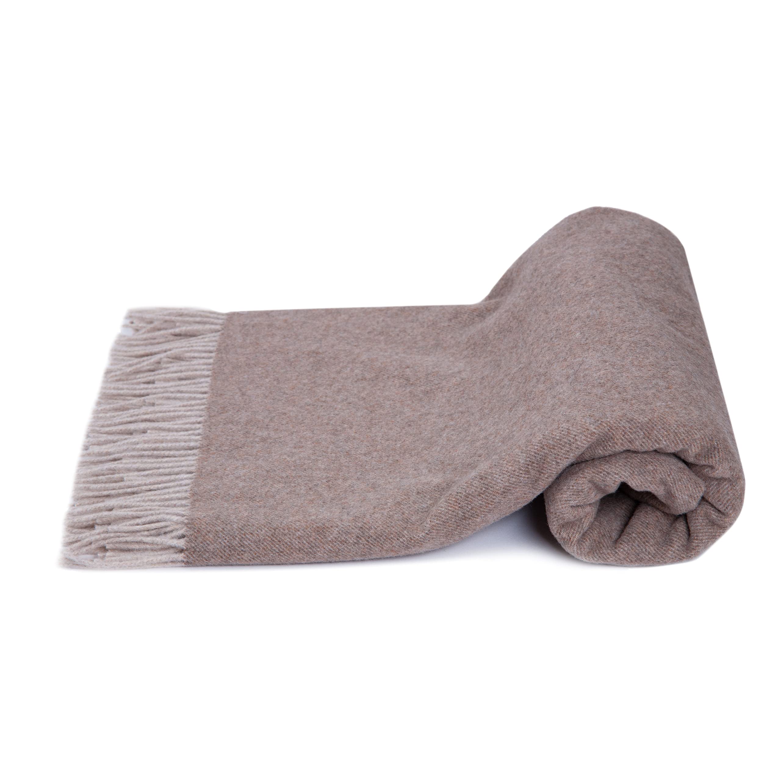 MA.AL.BI 1947 Plaid coperta 100% lana vergine 150X180 cm Made in Italy (castoro)
