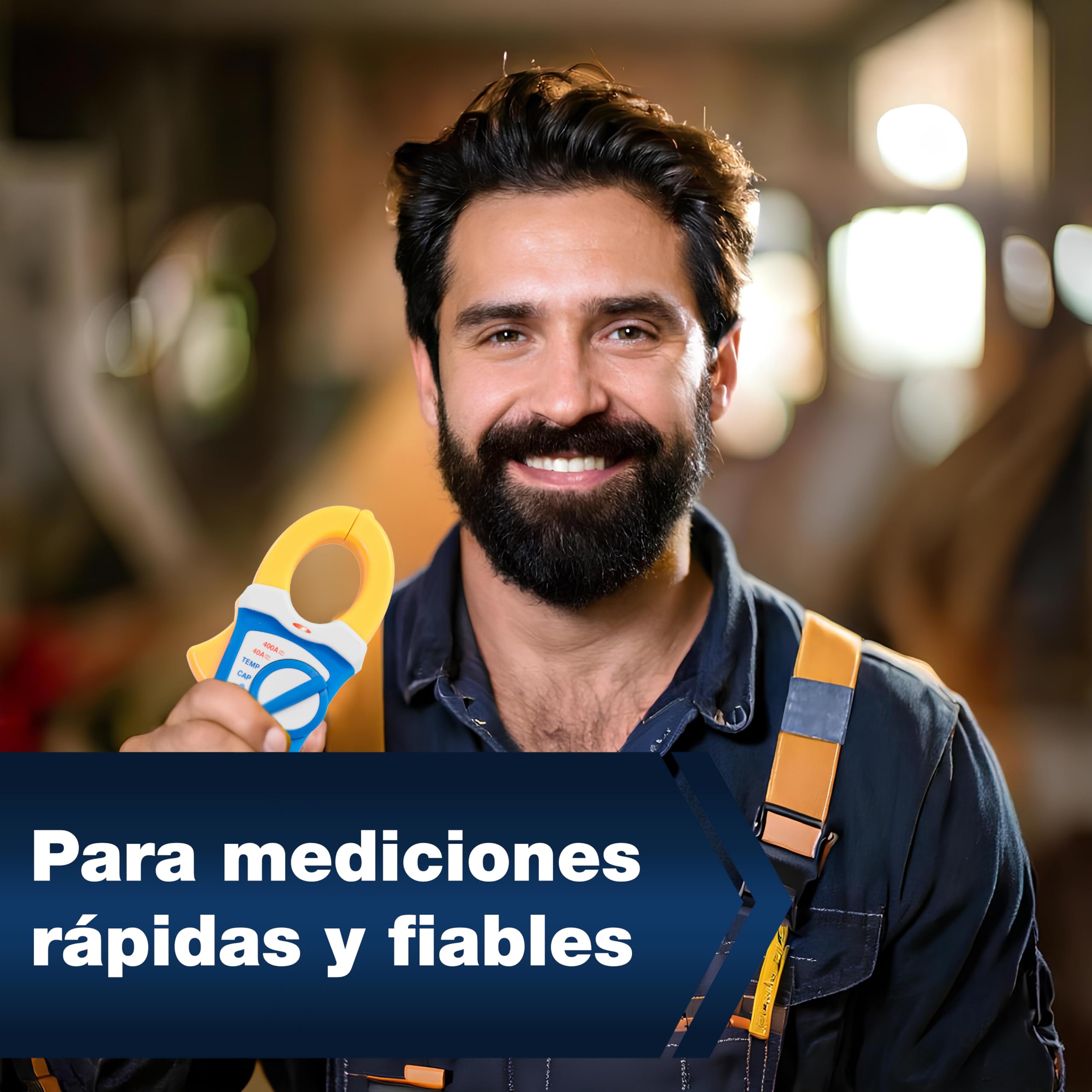 PeakTech 1650 – Pinza amperimétrica RMS 400A AC/DC, multímetro digital, TUV/GS, pinza de corriente 4000 cuentas, voltímetro sin contacto, medición de corriente, probador de continuidad - Máx 600 V