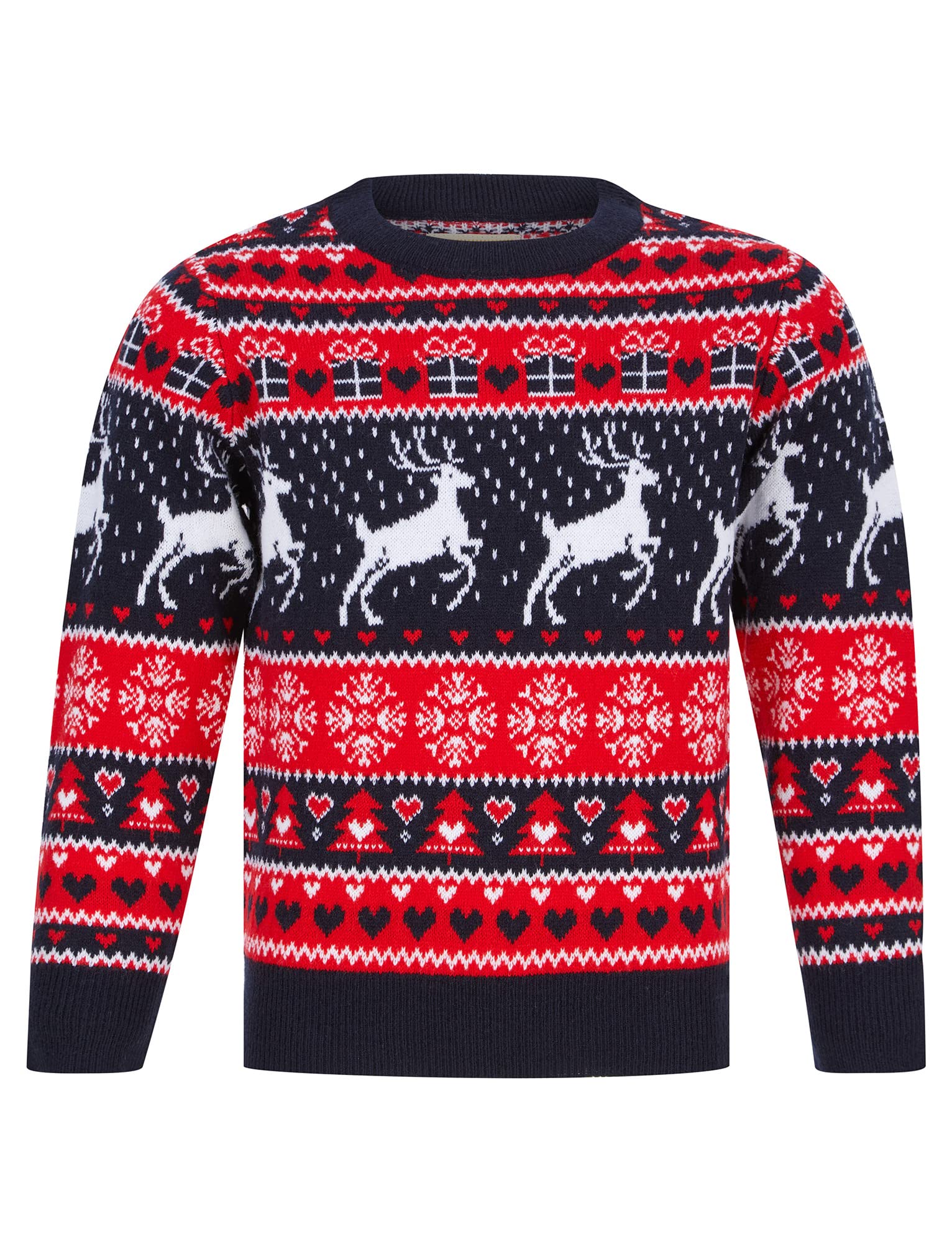 Tokyo Laundry Girl's Snow Reindeer Nordic Fairisle Novelty Christmas Jumper
