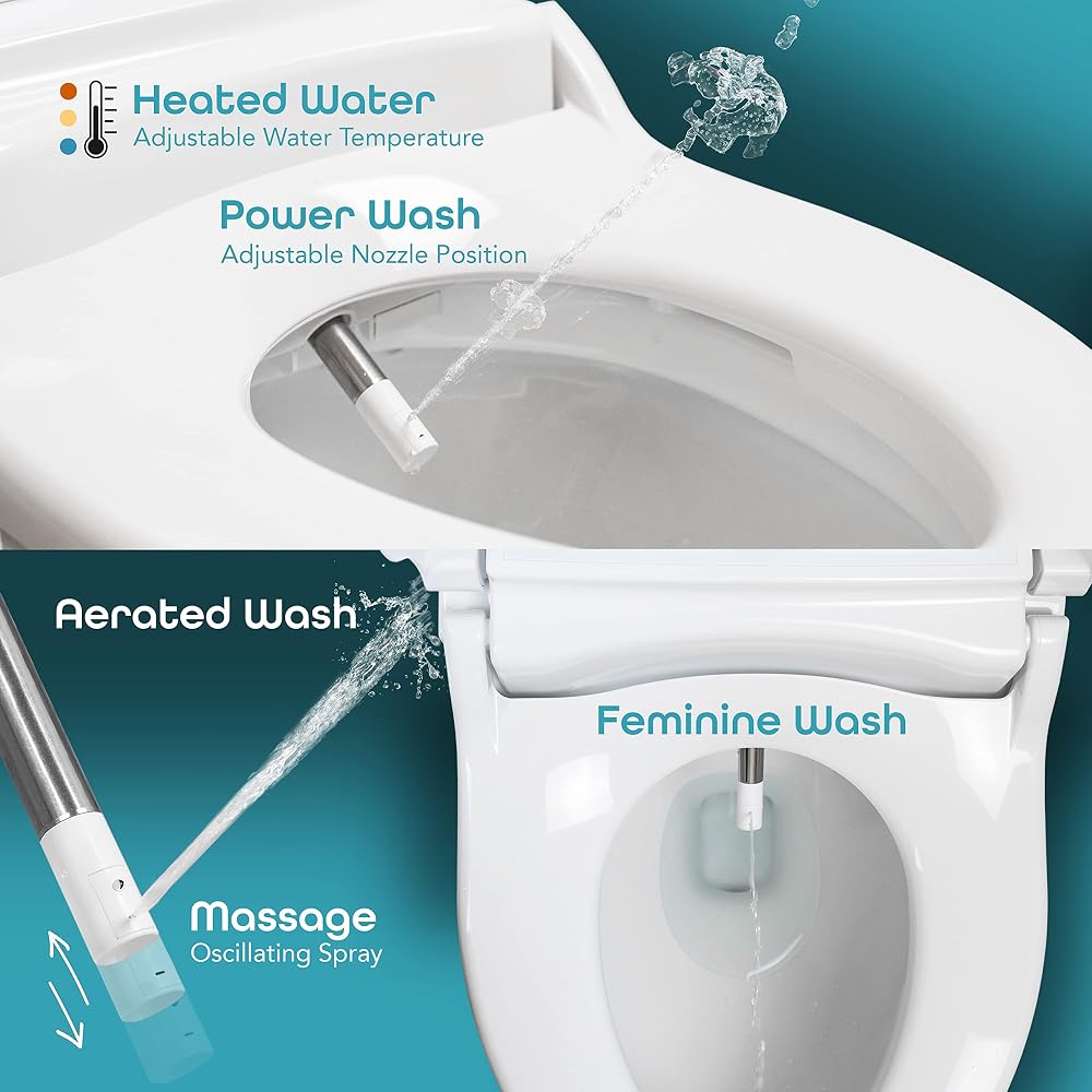 Siège De Toilette Bidet électrique BidetMate Série 1000 - Chauffant Avec Eau Tiède - Blanc - Neuf