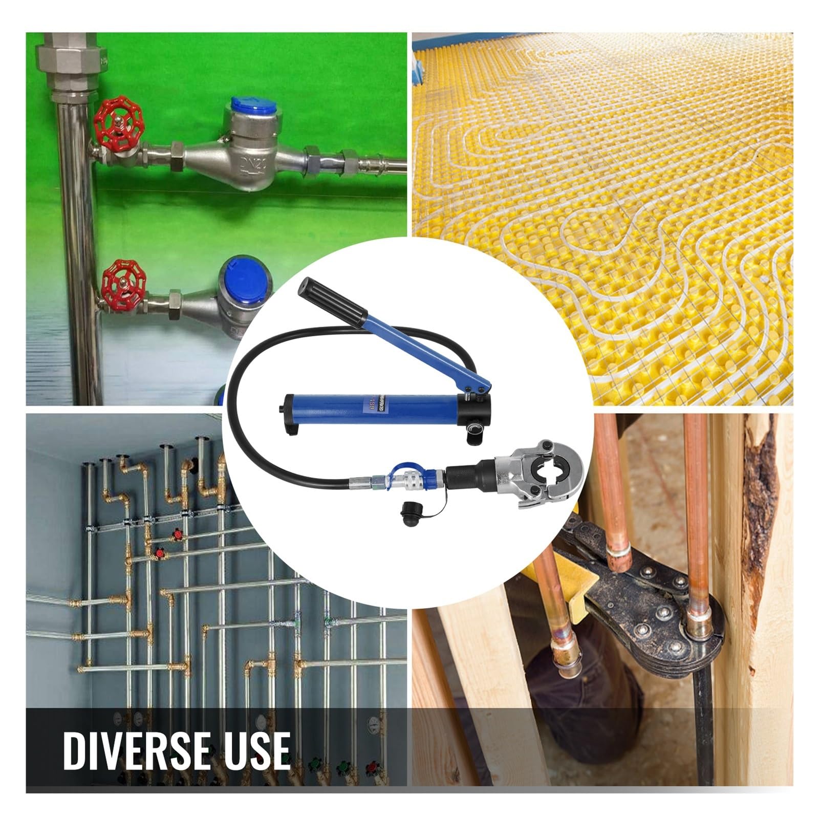 Oddzielne Hydrauliczne Szczypce Do Zaciskania Rur PEX Szczęki W Kształcie U/V/TH Miedziana Rura Ze Stali Nierdzewnej Zestaw Narzędzi Promieniowego PotężNa Wydajność(U16-32 TH16-32)