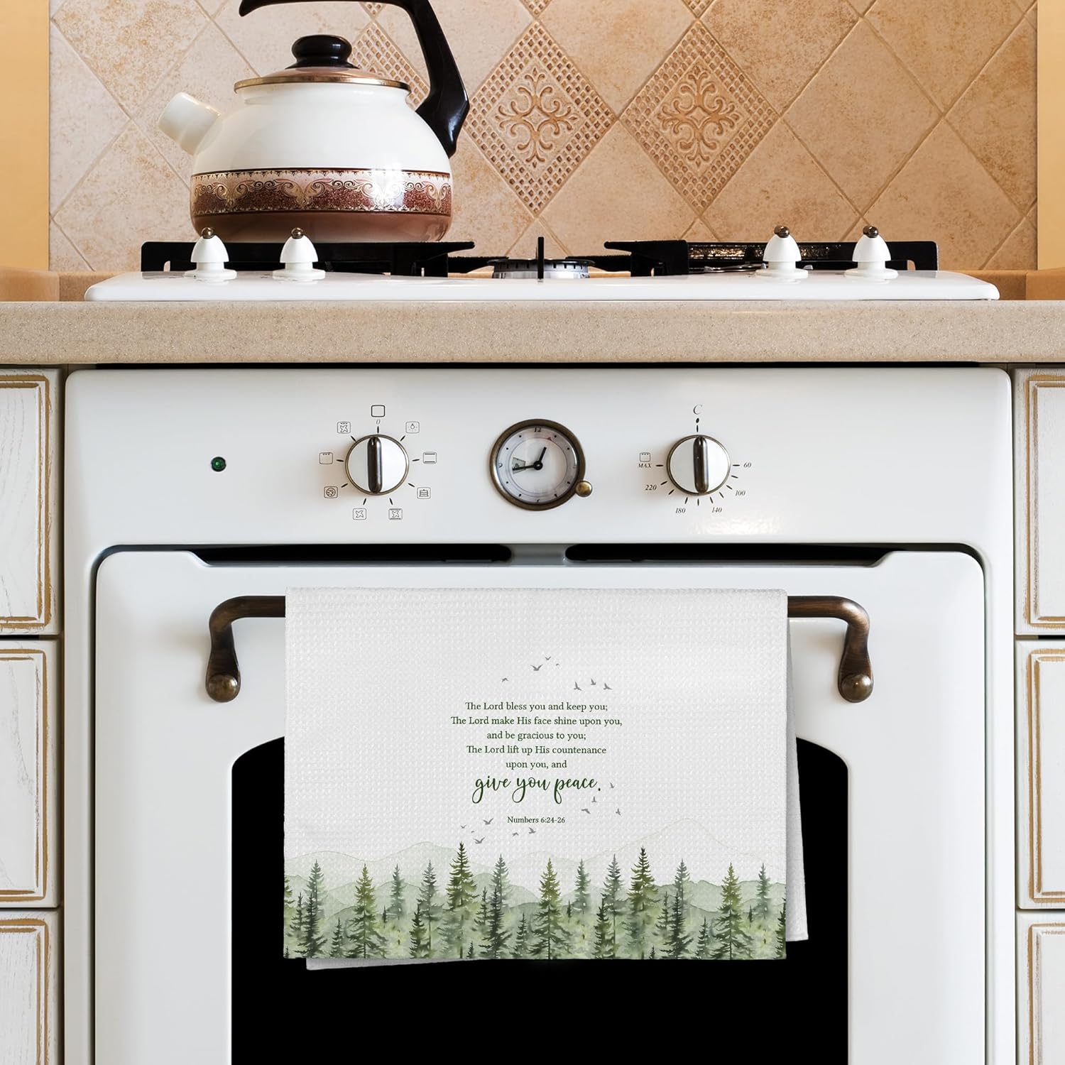 Woodland Christian Scripture the Lord Bless You Kitchen Towels Decorative 16x24, Bible Verse Numbers 6:24-26 Dish Towel Cloths Dishcloth Tea Towel, Religious Bathroom Kitchen Hand Towel Decor - Image 4