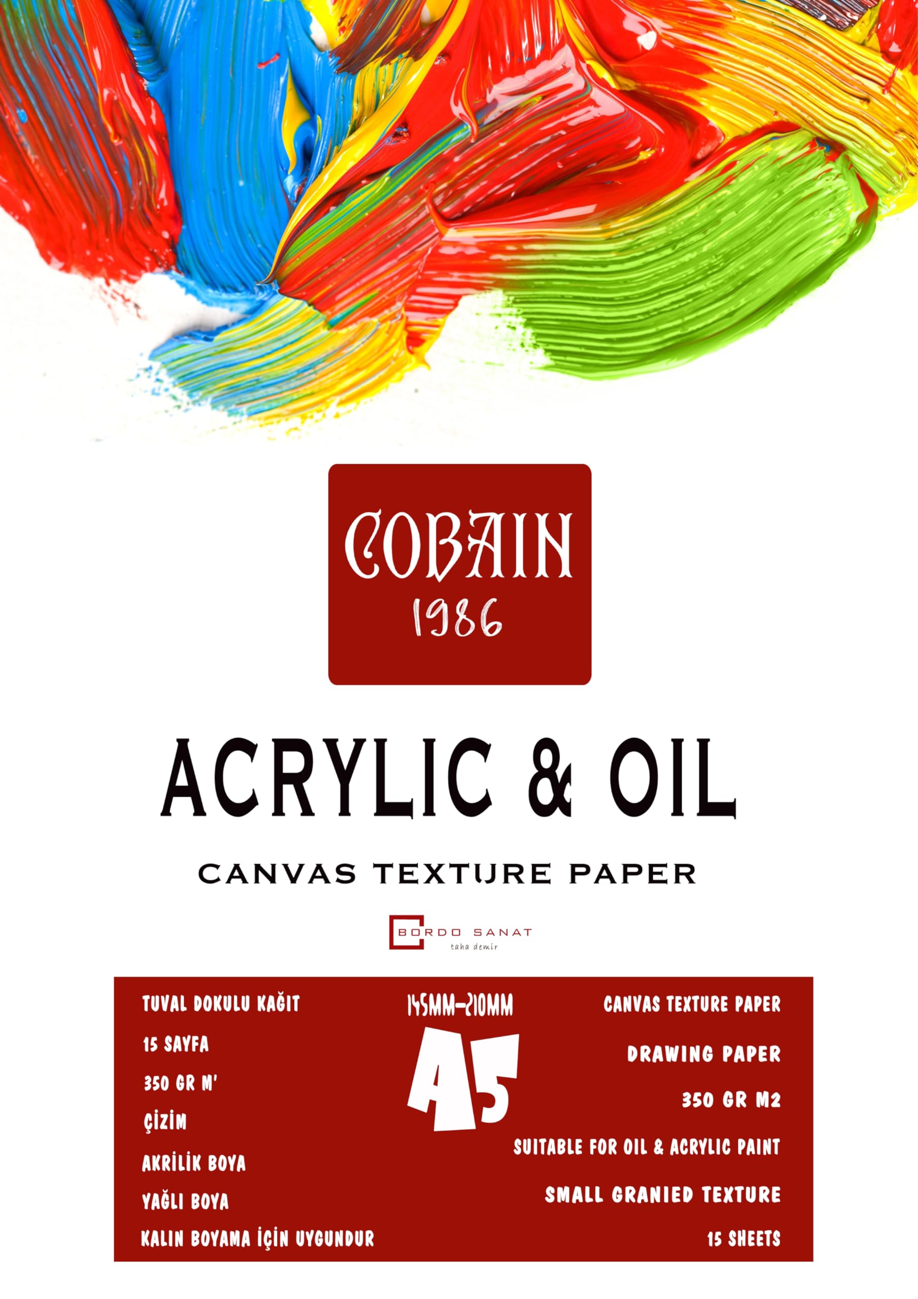 Cobain 1986 Akrilik Boyama - Yağlıboya - Guaj Defteri (A5)