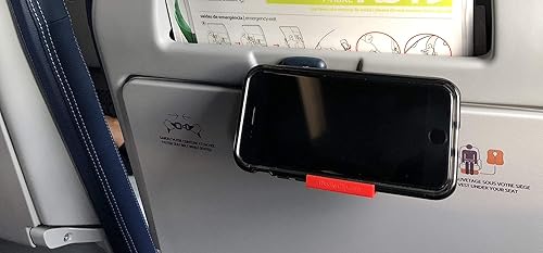 Miniatura 10 de The SkyClip - negro paquete de 2 bandeja trasera de asiento para teléfono celular de avión y soporte resistente para teléfono compatible con iPhone