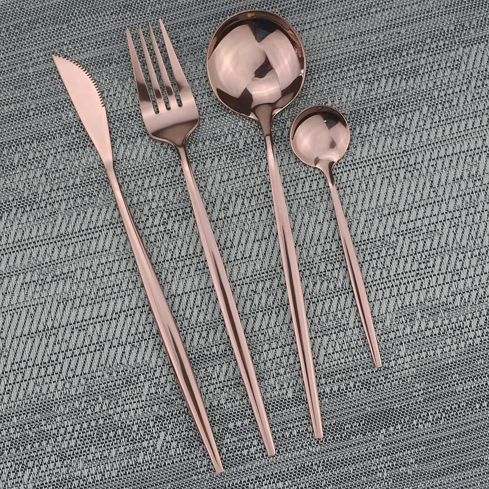 Stainless steel silverware, 30-Piece Modern Stainless Steel Flatware Set - Elegant Cutlery Kit for Dining Room & Kitchen