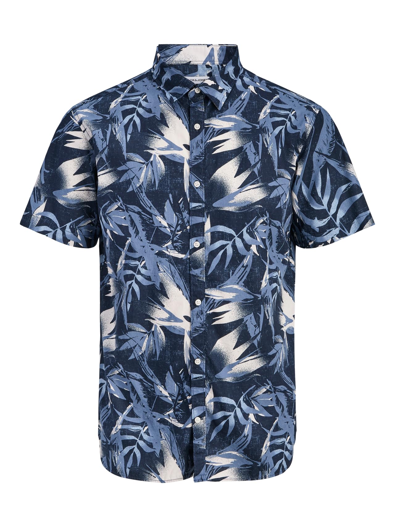 JACK & JONES Men's Jjhonolulu AOP Shirt Ss Pls, Blazer Navy, 5XL