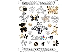 26 PCS Shoe Charms,Designer Bling Shoe Charms for Women Girls Crystal Jewelry...