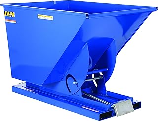 Vestil D-150-HD Steel Heavy Duty Self Dumping Hopper 1-1/2 Cubic Yard 6000 Lb. Capacity Blue