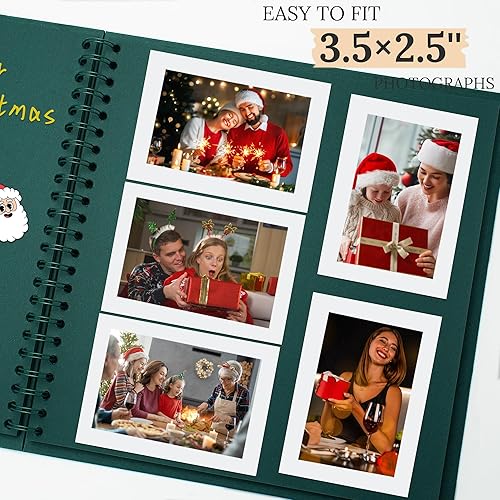 Vista 225 de Álbum de recortes de 8 x 8 pulgadas, álbum de recortes de papel kraft de tapa dura, álbumes de fotos, 40 páginas, perfecto para fotos de 4 x 6 / 5 x