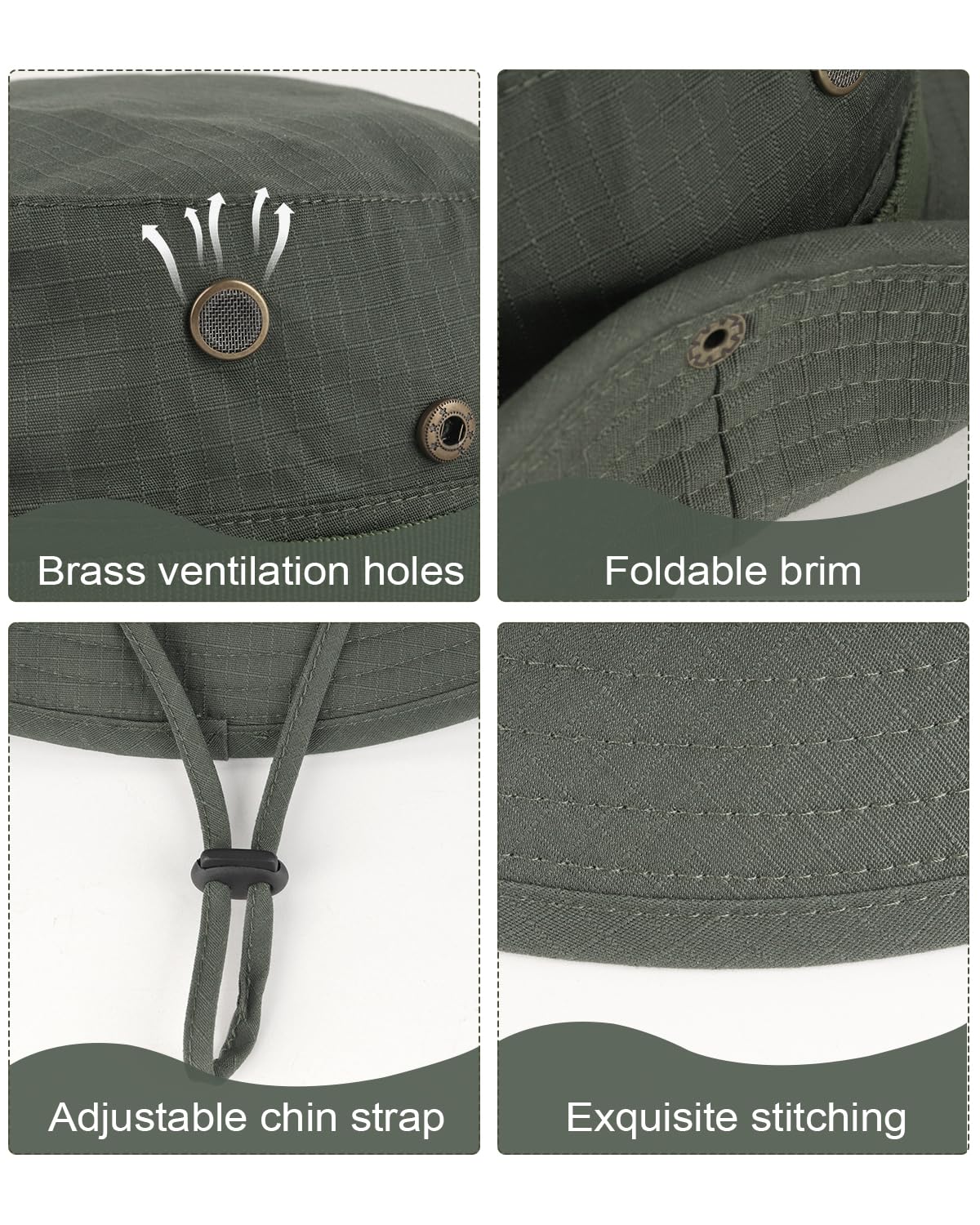 Feng Shui， Chapeaux de Soleil Boonie UV XXL, Chapeau Tactique Militaire pour Grosses têtes, Grands Chapeaux de Chasse Safari Bush Jungle pour randonnée Camping