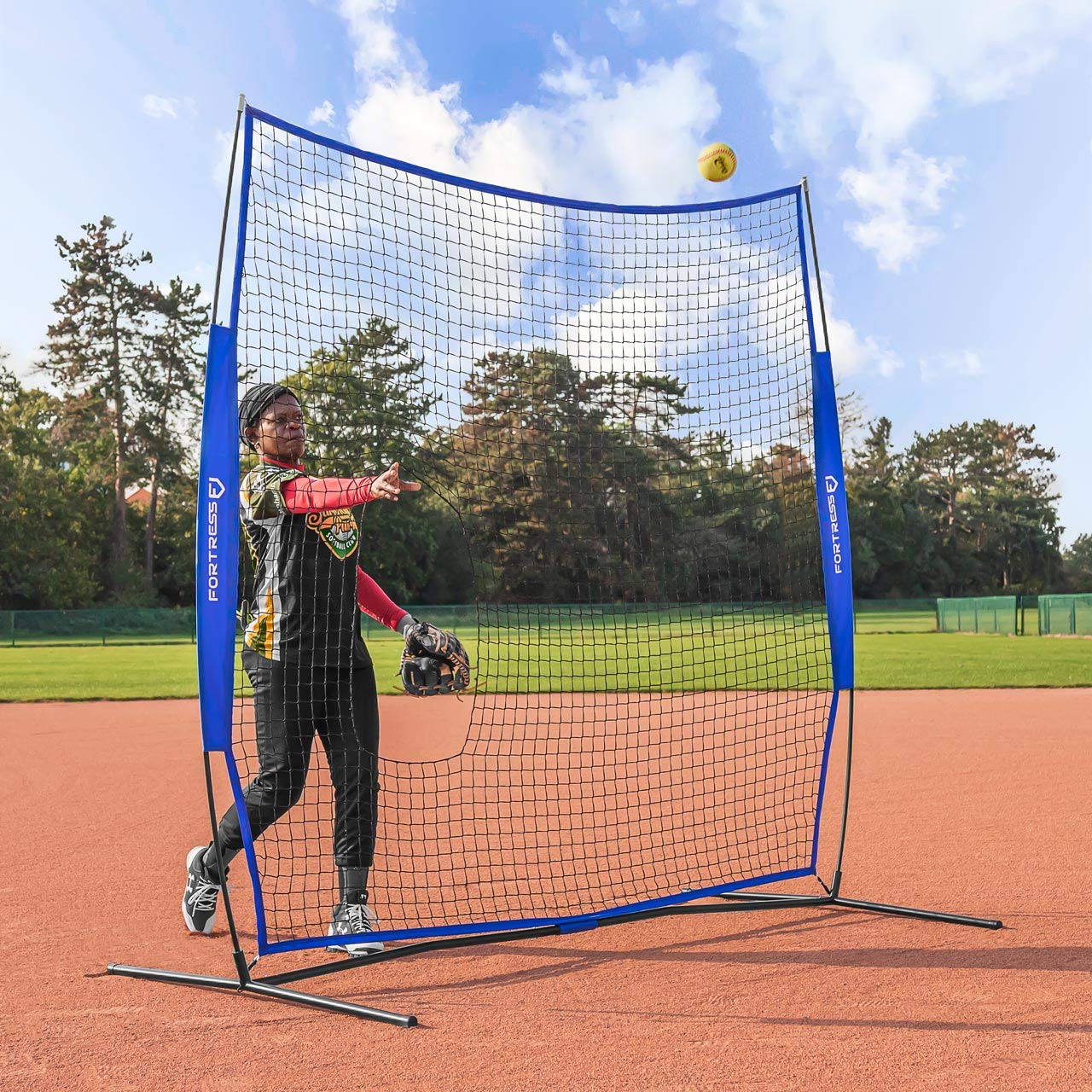 Trigon Sports Black Series Fungo Screen, Softball & Baseball Pitching Net, Screen Softball Net for Training, Size: 10' x 10'(Net Only)