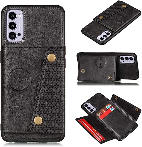 Elubugod Funda para Realme 7 Pro, con ranura para tarjetas, funda para Oppo Realme 7 Pro RMX2170, color negro
