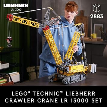 LEGO Technic Liebherr Crawler Crane LR 13000 Model Kit - Bedroom or Office Decor for Adults, Ages 18+ Building Blocks for Adults to Display - Gift Ideas - 42146