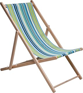 KARE Hamaca Silla Sdraia Cool Summer, Azul, 96 x 96 x 56 cm, Madera de Haya, algodón