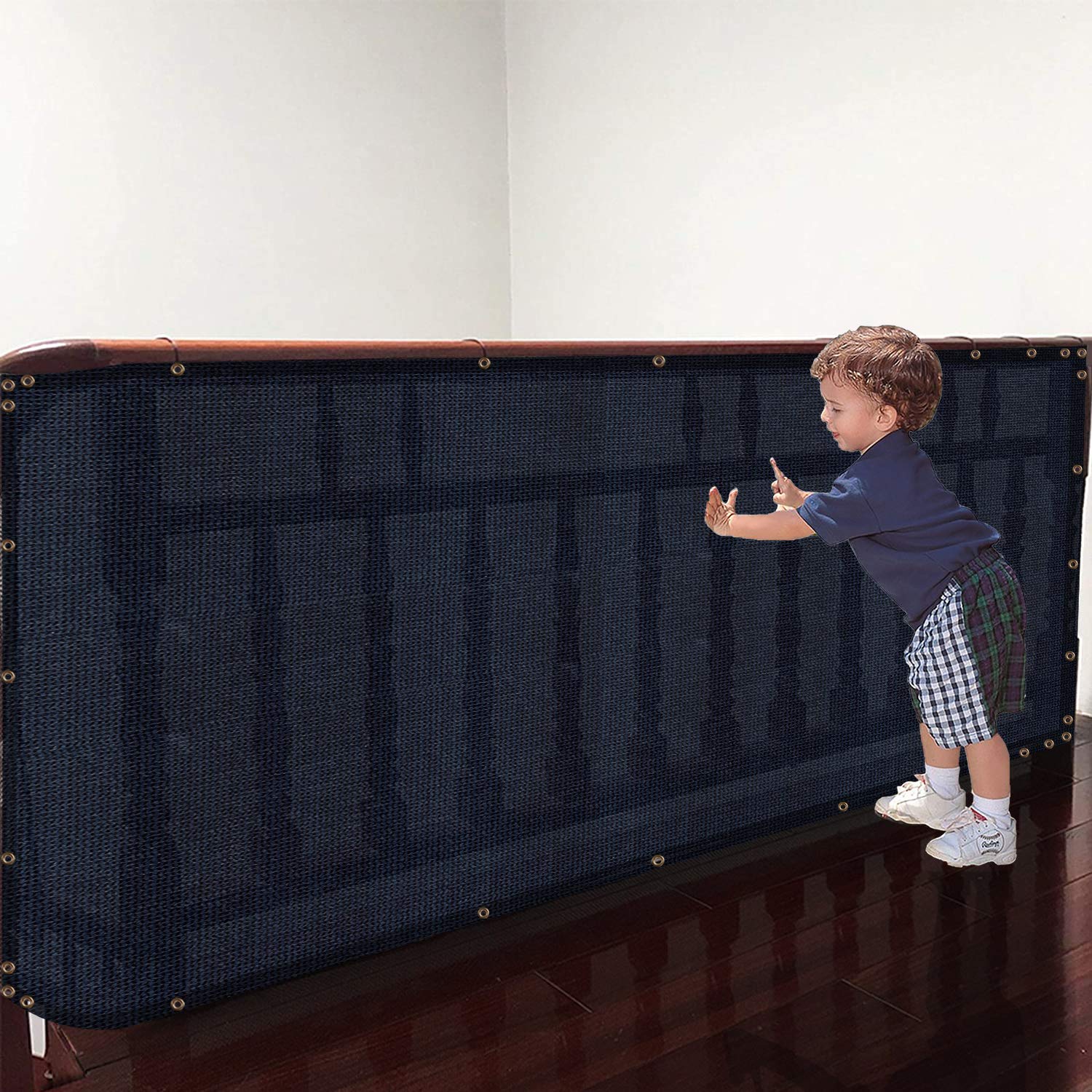 HIPPO Baby Safety Net for Balcony & Staircase Railing Guard for Kids Stairway Safety Net Protector Safety Banister for Baby Toddler (1MTX5MT, Navy)