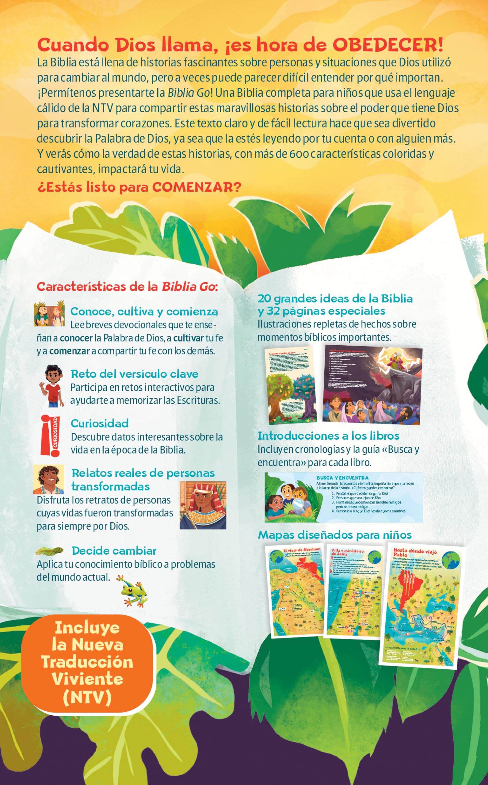 Santa Biblia/ Holy Bible: Biblia Go Para Niños Ntv, Sentipiel, Verde Azulado: Una Biblia Para Niños Que Transforma/ Nlt Go Bible for Kids, Leatherlike Teal: a Transforming Children's Bible