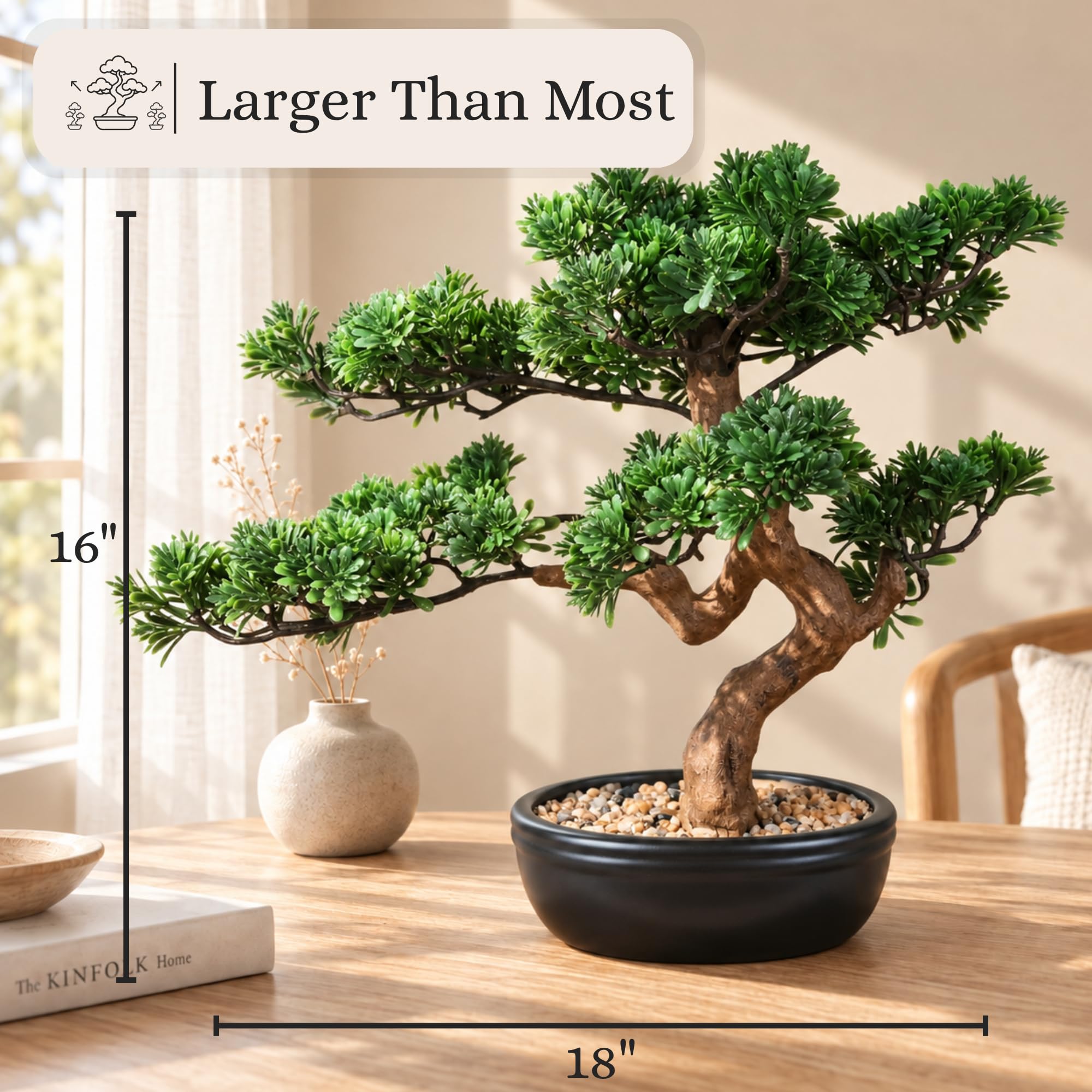 Amazon｜Permaplants 人工盆栽 ジュニパー松 リアルな樹皮 高さ16