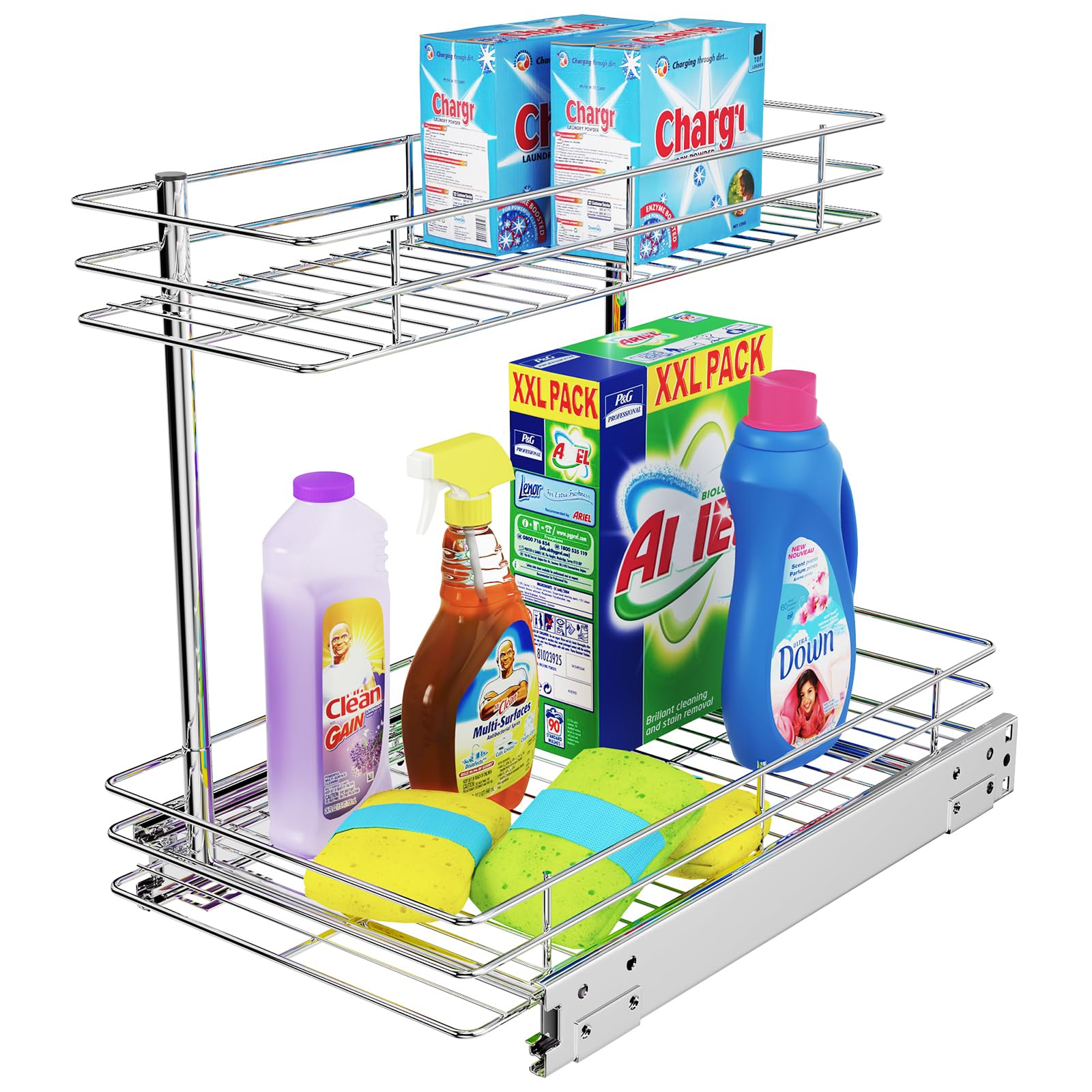 FANHAO 2 Ebenen Unter Spüle Regal, Metall Spüle Regal Unter dem Waschbecken, Küchen Unterschrankregal, Badregal, Ideal für Küche zu Hause Aufbewahrung