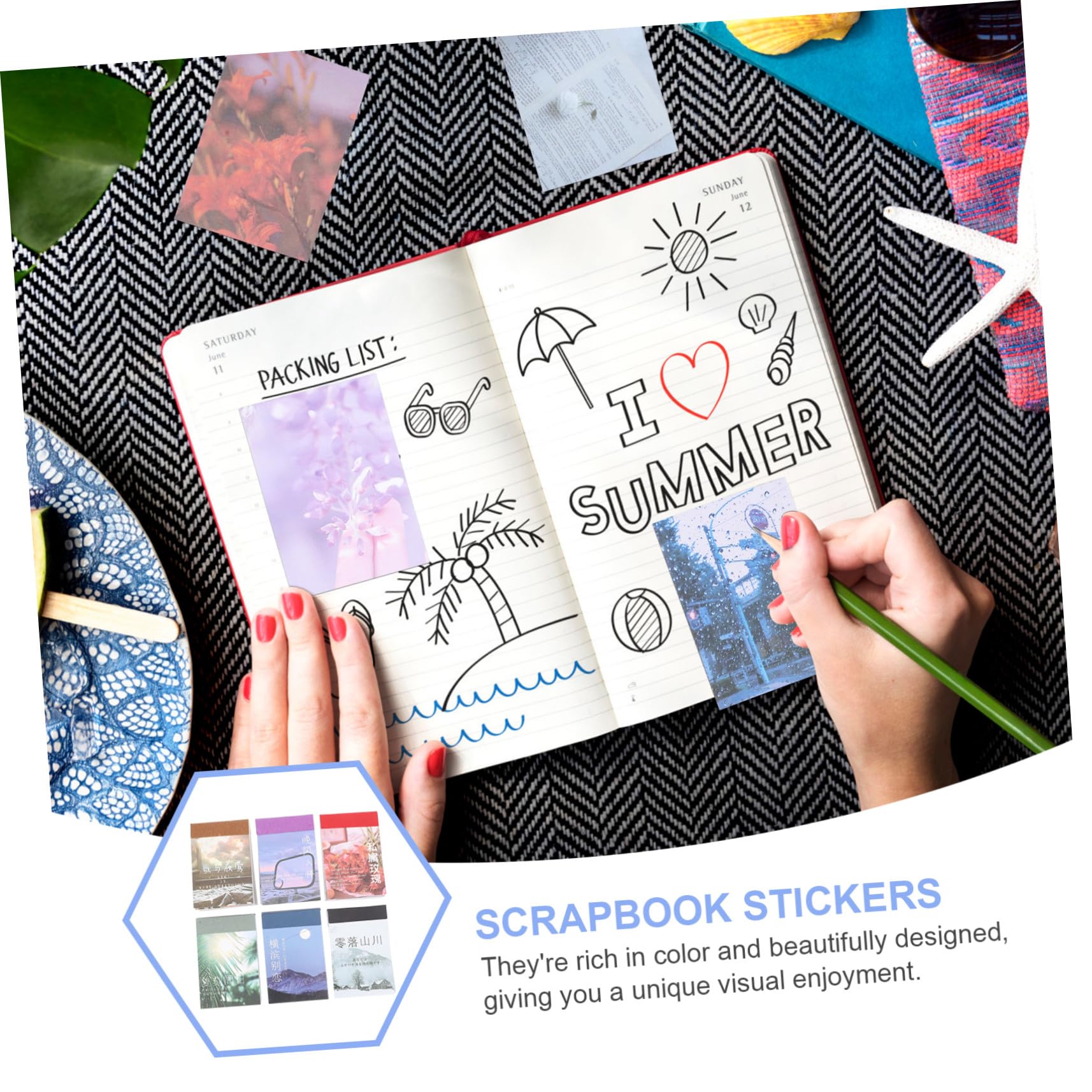 STOBOK 18sets Adesivi Decorativi Per Scrapbook e Diario Stickers Fai Da Te Per Decorare Biglietti Album e Taccuini Facili Da Applicare Design Eleganti Per Esperienza Unica
