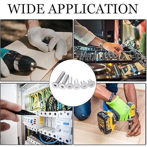 Miniatura 7 de Surtido de tornillos métricos M2.5 M3 M4 M5 M6 M8 Tornillos avellanados de cabeza plana, acero inoxidable 304, rosca completa, unidad de enchufe