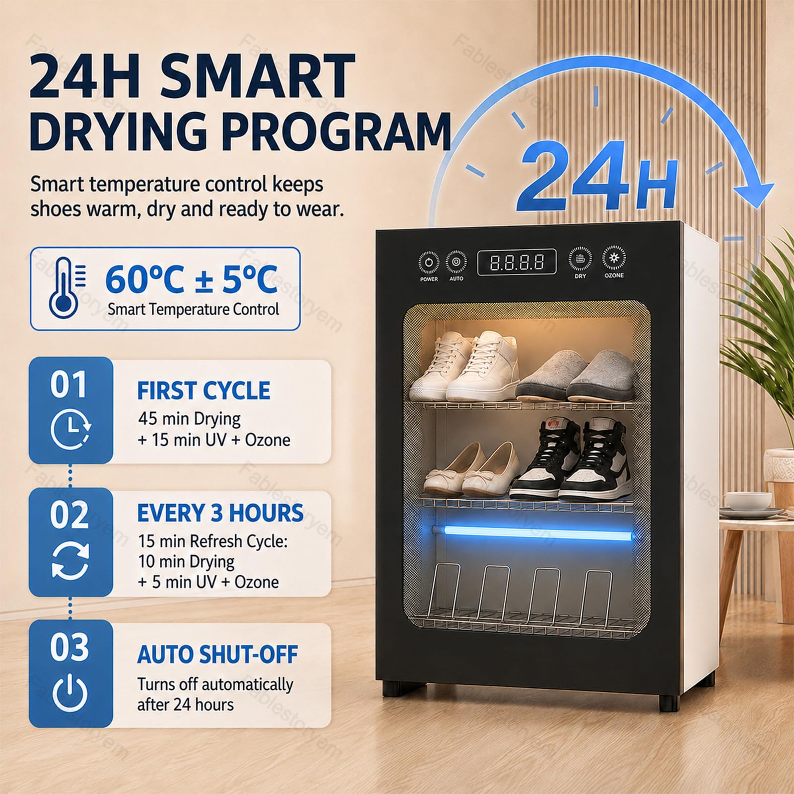 Armadio Asciugascarpe Elettrico 400W per Scarpe Bagnate, Pioggia e Inverno