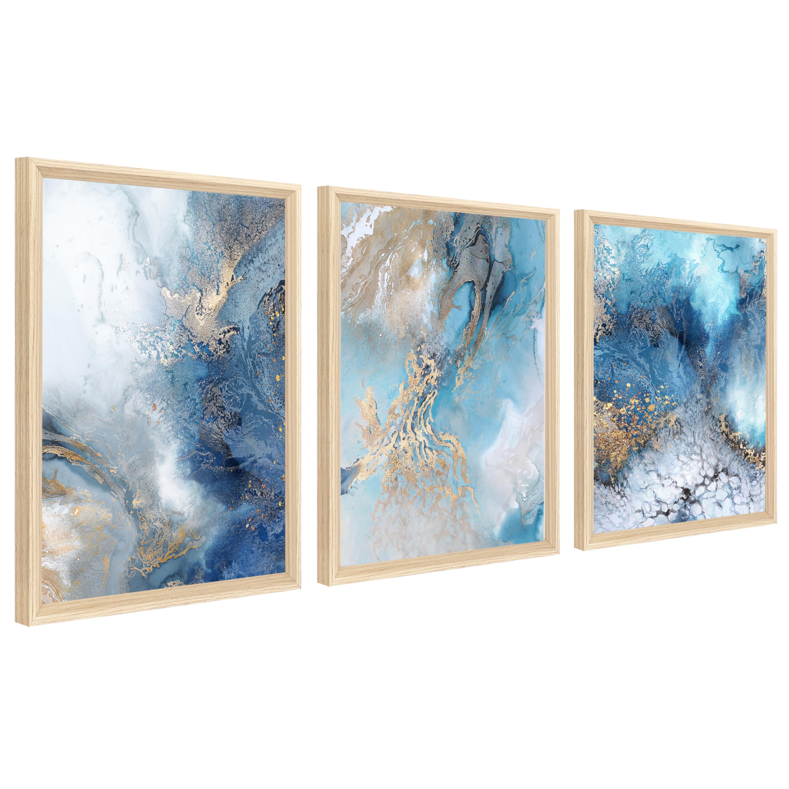 3Pcs Wooden Framed Boho Canvas Wall Art Orange Abstract Leaves And Sun Painting Canvas Prints Nordic Minimalist Geometric Picture for Living Room Bedroom Hallway Home Wall Decor 120x60cm(16"x24"x3pcs) — view 22