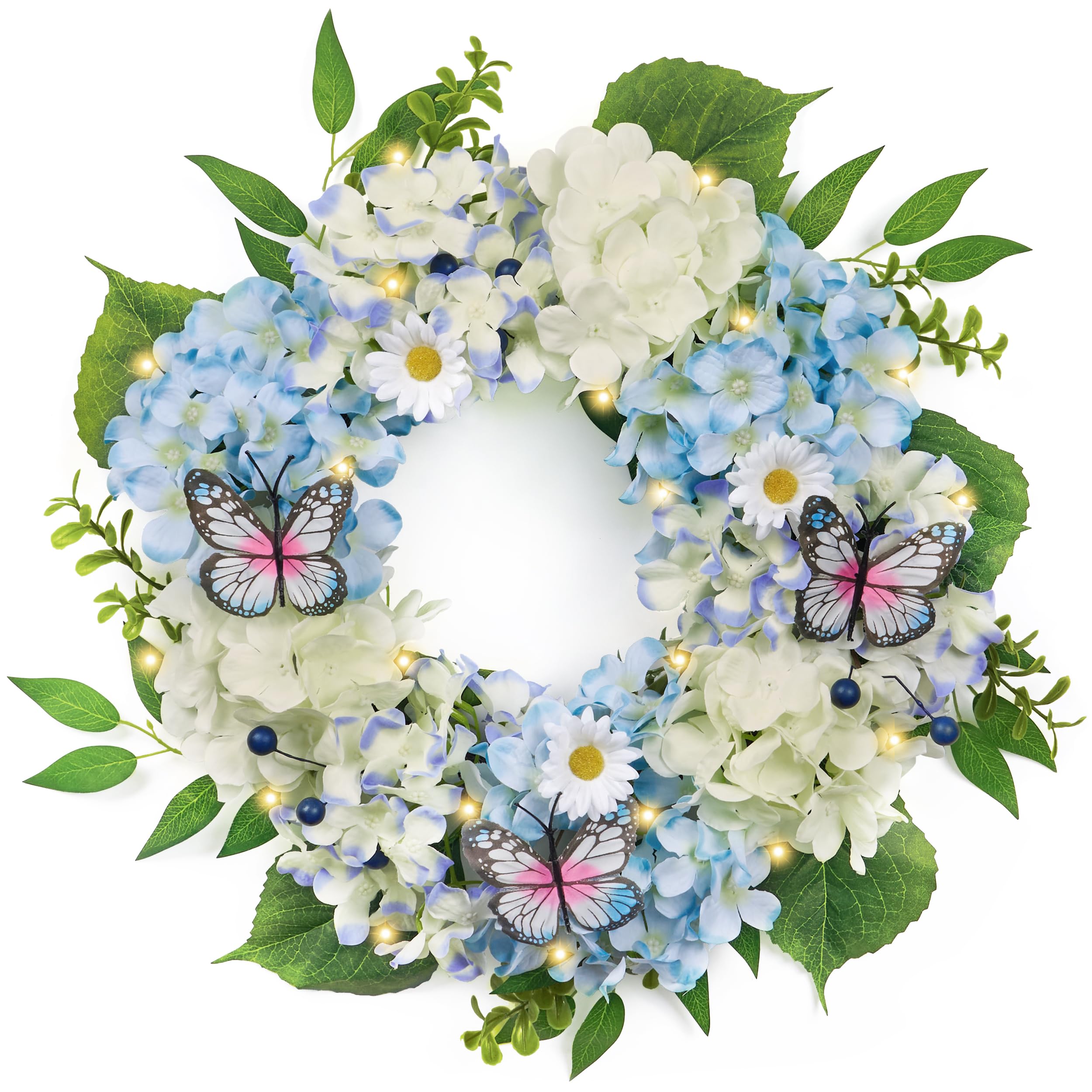 Couronne d'hortensias de prestige pour porte d'entrée raffinée
