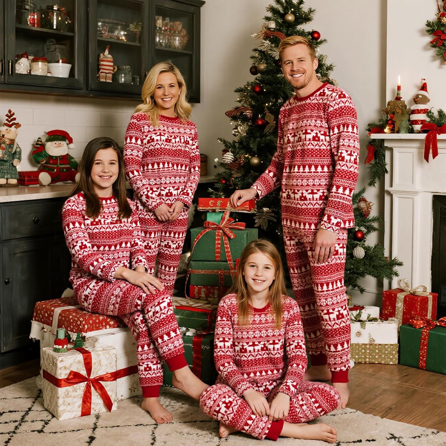 Neufigr Family Christmas Pajamas Matching Sets, Christmas PJs Long Sleeves Sleepwaear Holiday Family Loungewear Sets - Image 6