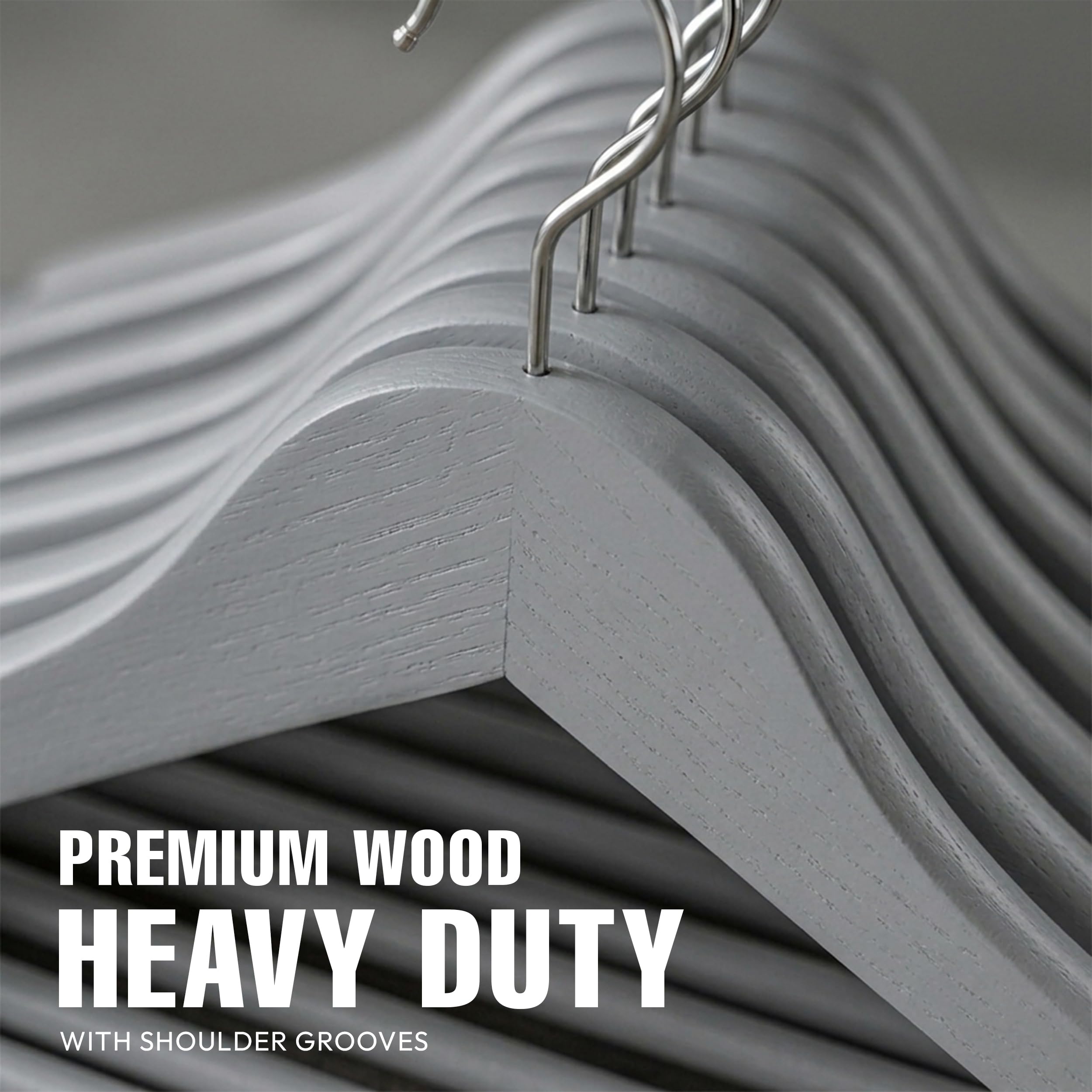 Utopia Home Perchas de madera de alta calidad, paquete de 30 perchas duraderas y delgadas, perchas para trajes con gancho giratorio de 360 grados, perchas de madera con ranuras para los hombros (color