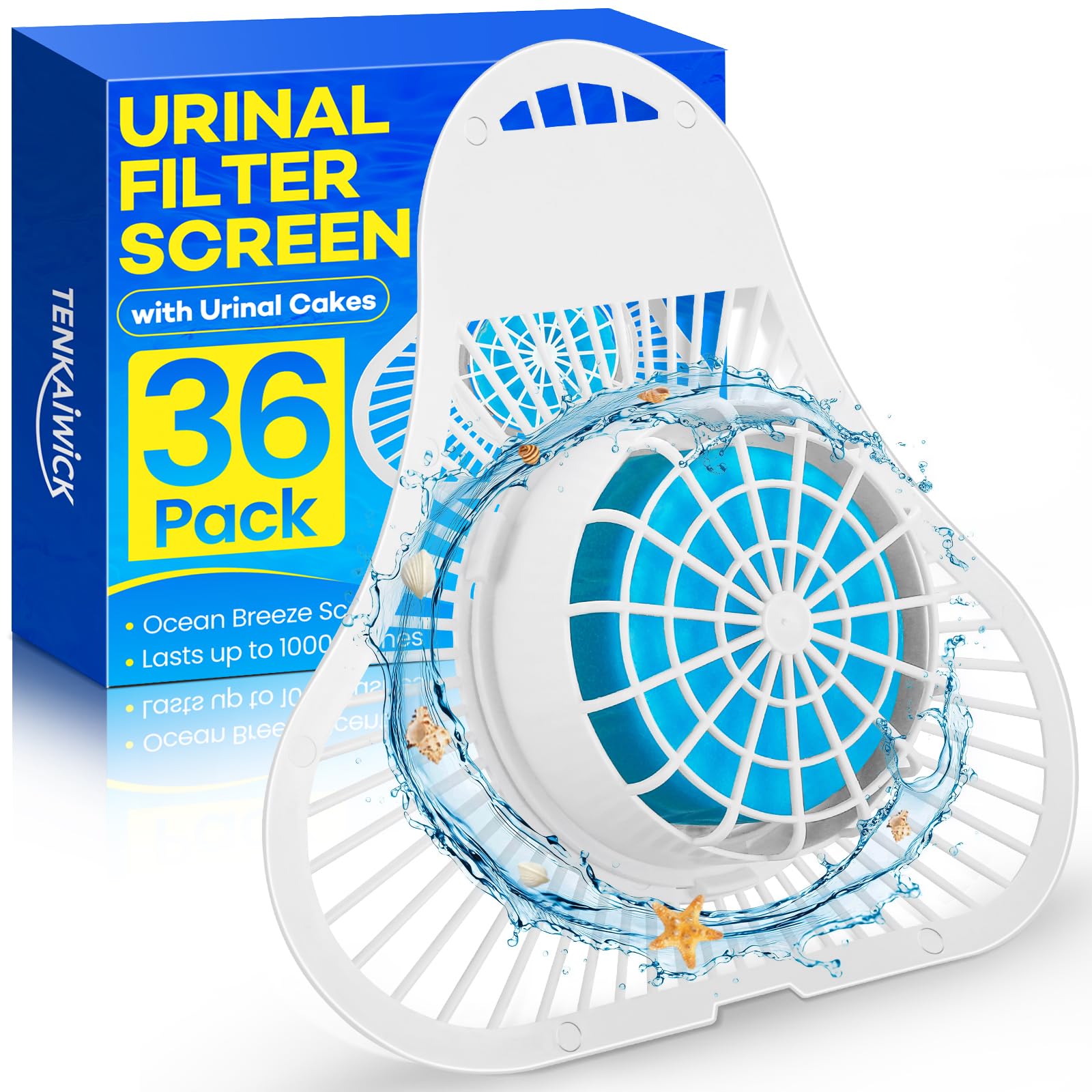 Photo 1 of  Pack Urinal Deodorizer Screen, Urinal Cakes with Anti-Splash Filter Odor Protection, Urinal Deodorizer for Men Bathroom Airport Office Mall Hotel(Ocean Breeze Scent)