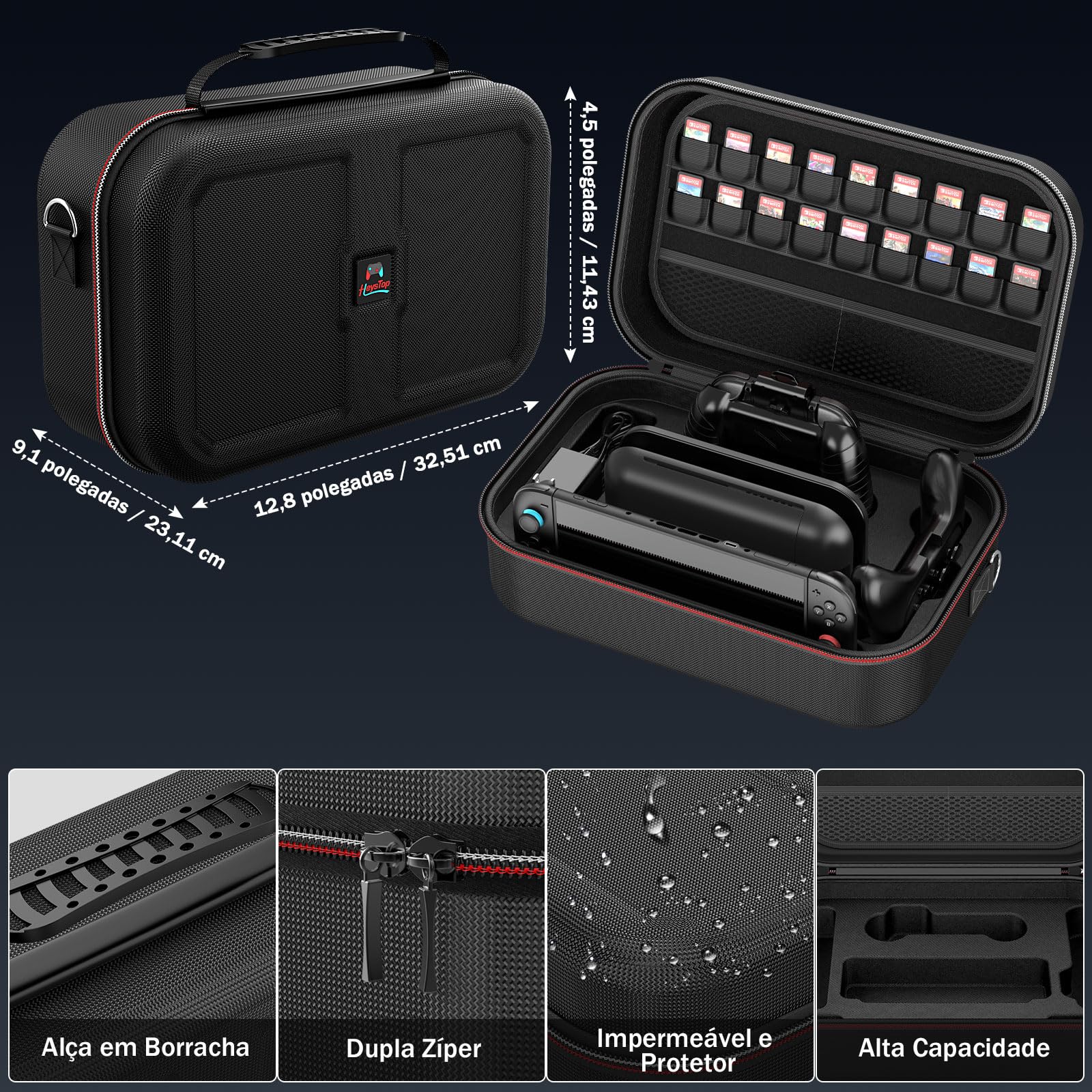 HEYSTOP Étui pour Nintendo Switch 2 Kit d'accessoires avec Housse de Protection Switch 2, Dockable Coque pour Switch 2 Film Trempé Volant de Course et Grip Joy-Con pour Manette Nintendo Switch 2
