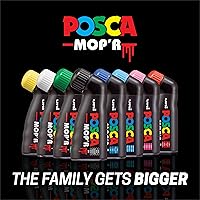 Vista 2 de Uni® POSCA MOP'R PCM-22 - Rotuladores de pintura a base de agua, punta redonda (3.0-19.0mm), colores surtidos, pack de 8