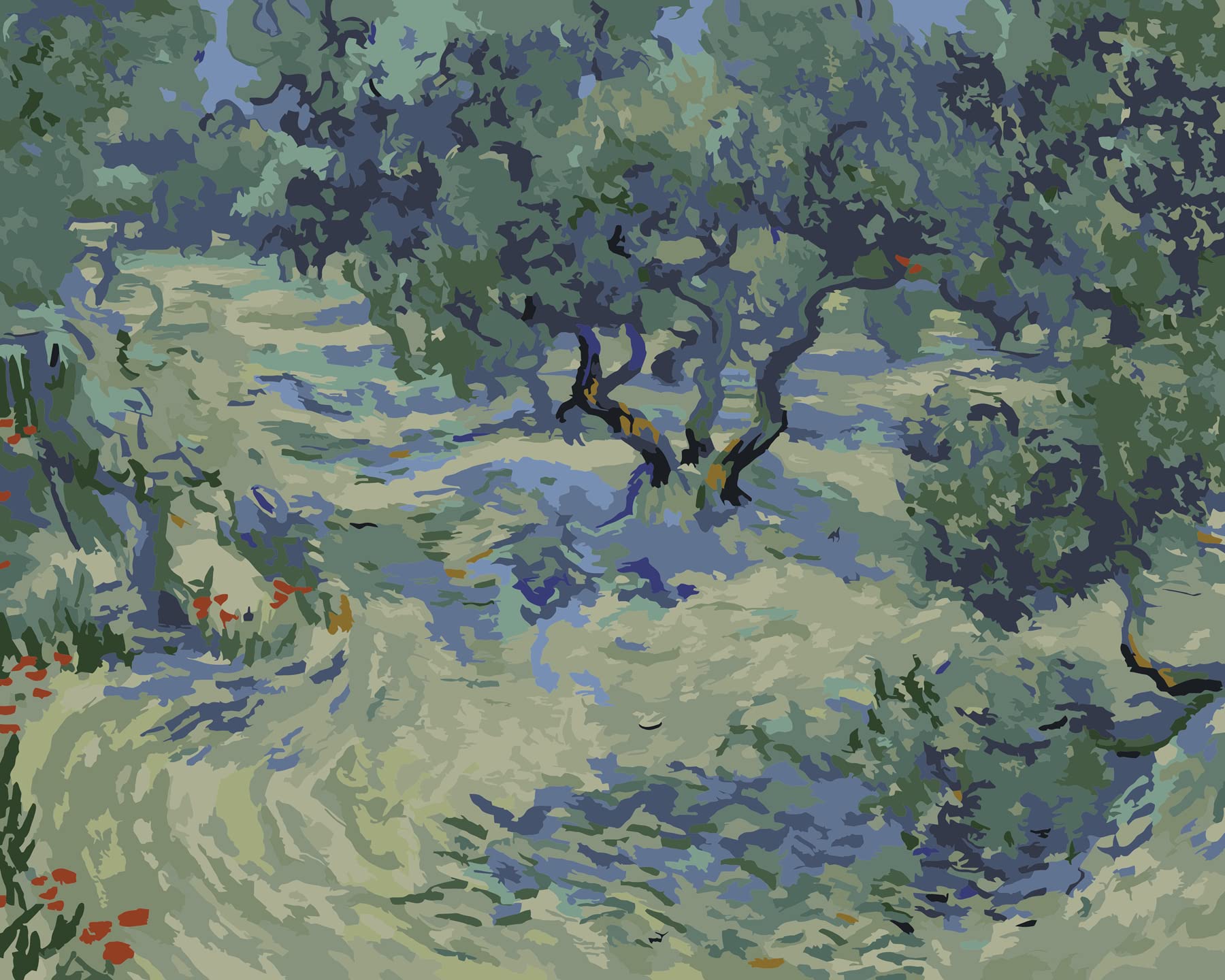 liziciti Paint by Number Kit On Canvas for Adults Beginner Van Gogh Famous Paintings DIY Acrylic Oil Painting Arts 16x20 Inch (Framed Canvas, Olive Tree)