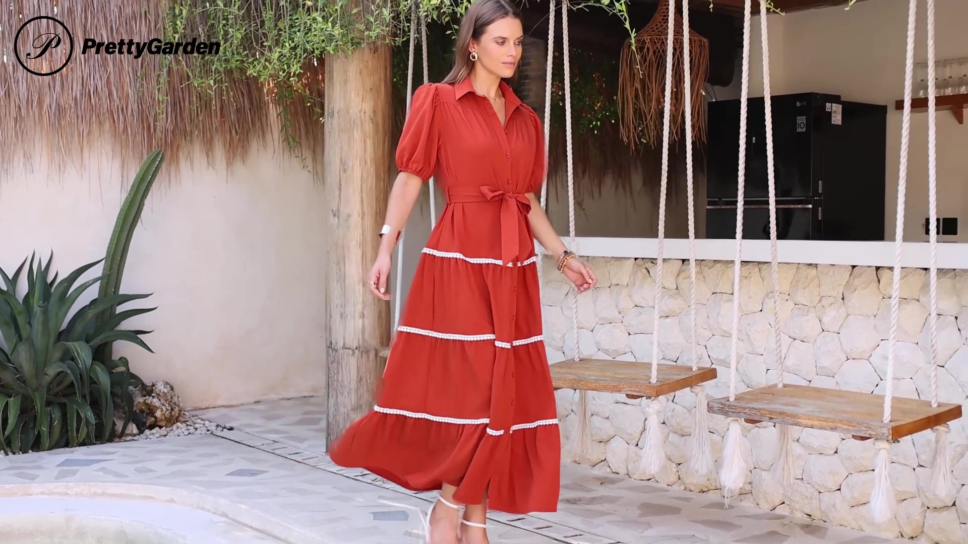 Pretty Garden Winter Women's Summer Puffy Sleeve Maxi Dress - Tiered Ruffle, Button Down, Flowy 2024 Casual Long Dress Puffy Sleeve Button Down Dress Pretty Garden Winter Women's Summer Puffy Sleeve Maxi Dress - Tiered Ruffle, Button Down, Flowy 2024 Casual Long Dress Puffy Sleeve Button Down Dress