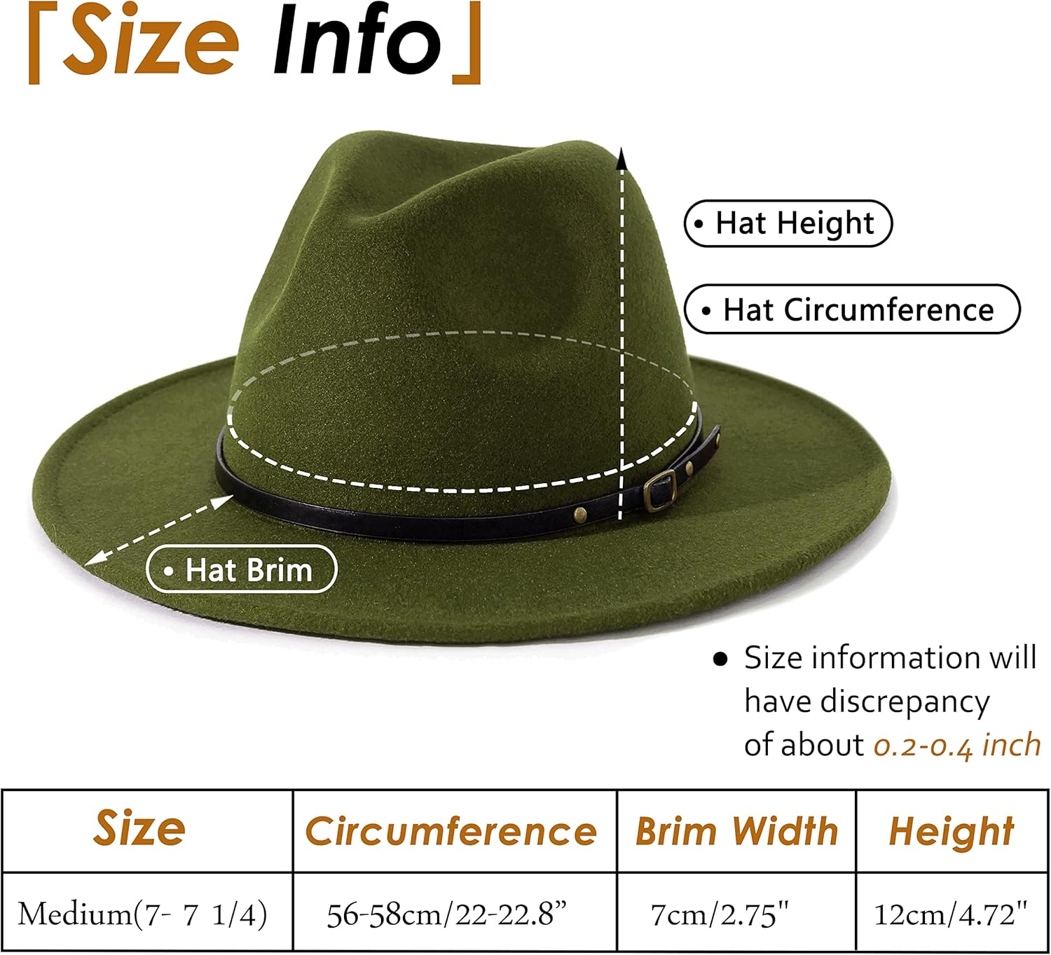 Lisianthus Women Belt Buckle Fedora Hat Olive-green