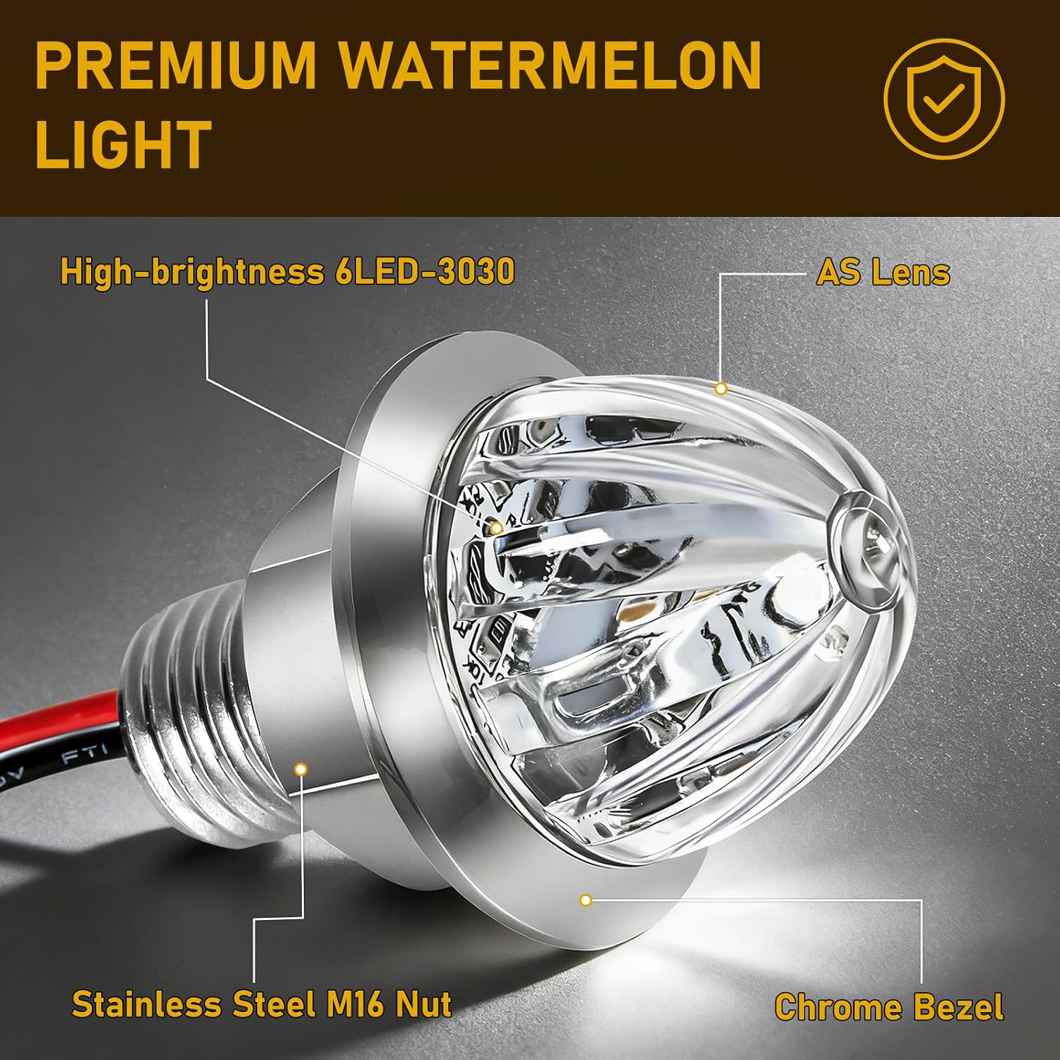 10Pcs 3/4 Inch Mini Watermelon Lights, Dual Function Red/White Marker light