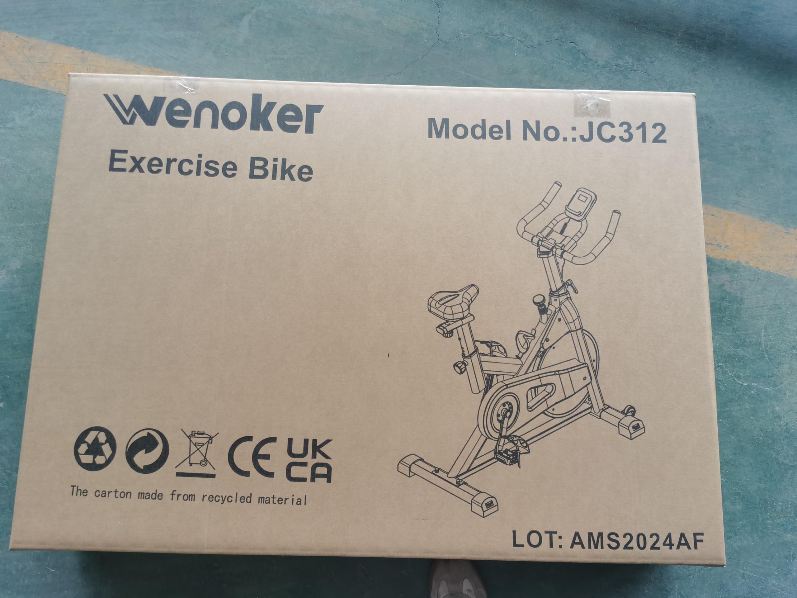 Wenoker Vélo d'Appartement Spinning, Résistance Magnétique Ajustable, Vélo d'Exercice à Siège Confortable et Écran, Entrainement Cardio Home Trainer, capacité de charge de 160 kg