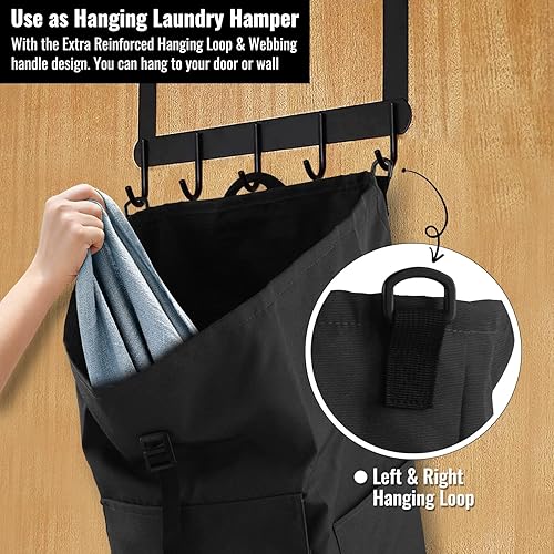 Miniatura 5 de JOINPRO Bolsa de lavandería extra grande de 125 litros con correas para el hombro, diseño ajustable y extensible, bolsa de lavandería con 3