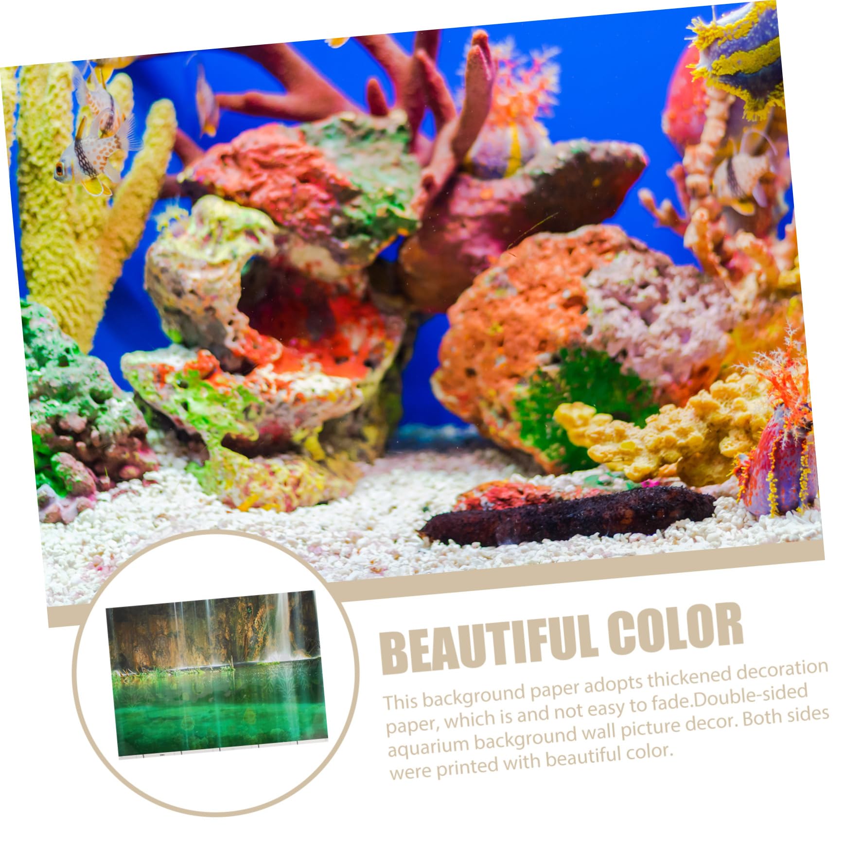 BESPORTBLE 4pièces Fish Tank Decal Adhésif Décoration De Fond Aquatique pour Aquarium Autocollant Relief avec Motif sous-Marin Unique Facile à Installer