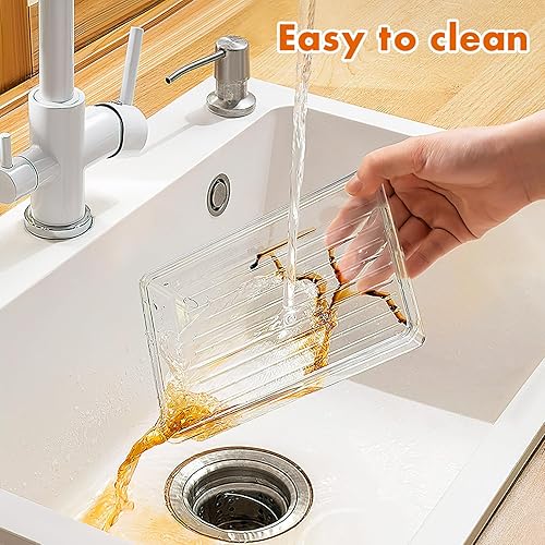 Miniatura 5 de OKUMEYR Contenedor de almacenamiento de tocino transparente con tapa, caja de almacenamiento de carne para refrigerador, organizador de alimentos