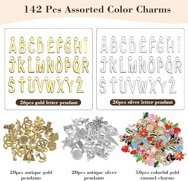 Zplontya 381PCS Necklace Chains for Jewelry Making Kit,18K, Gold/Silver