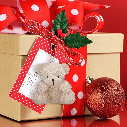 Miniatura 5 de Threan 8 piezas de mini osos de peluche de 4 pulgadas, juguetes de peluche pequeños a granel, muñecos de oso suave, regalos para llavero,